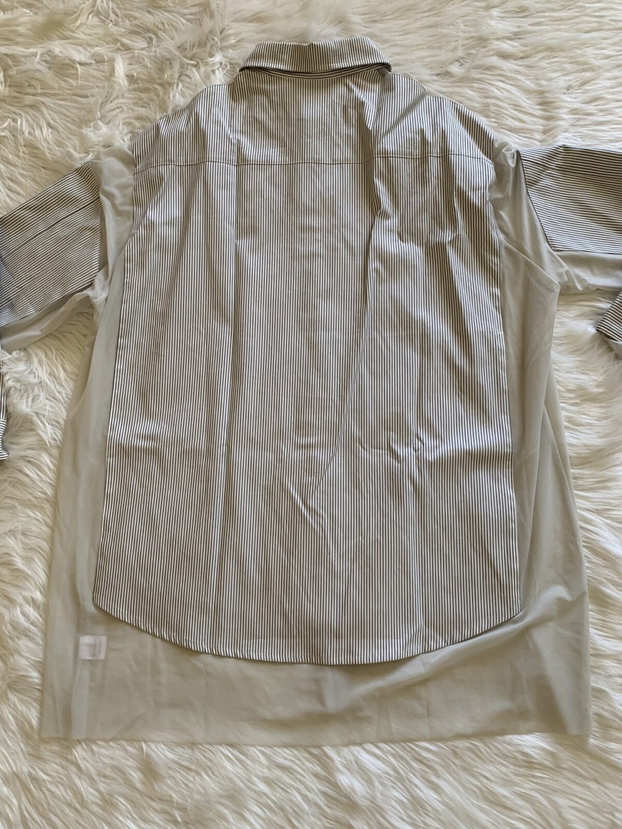 トップス HED MAYNER SWITCHED BUTTONED SHIRT XS Hed Mayner New Layered Stripe Shirt Button Up Long Sleeve