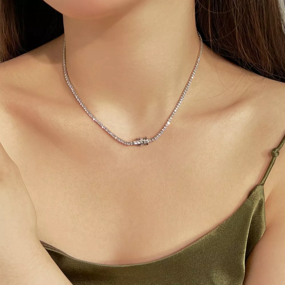 Tennis necklace 2mm deals