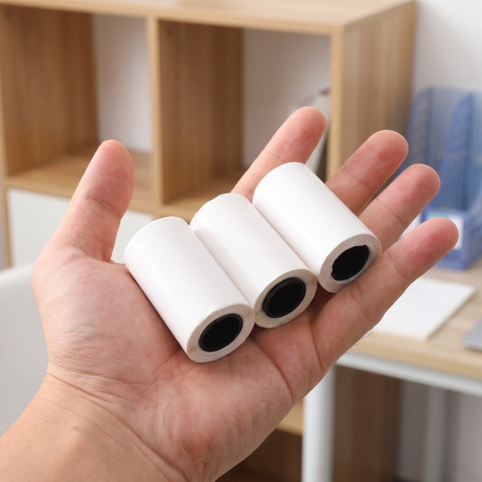 3 Rolls Transparent Thermal Sticker Paper, Clear 11.5Ftx2