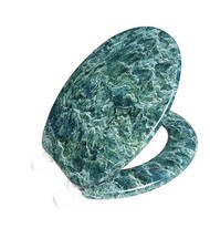 Round Toilet Seat Jade Easy Clean Change Hinge Bathroom Fixture Replacement