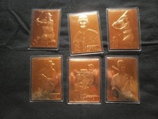 N Y Yankees Danbury Mint 22Kt Gold 6 Card Lot Encased Jeter, Larsen, ARod,Murcer