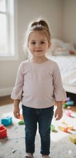 Matilda Jane Puffer Light Pink Tee Shirt Size 4 3/4 Length Sleeves