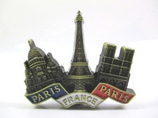 Parigi magnete metallo Torre Eiffel Sacre Coeur Notre Dame souvenir Francia...