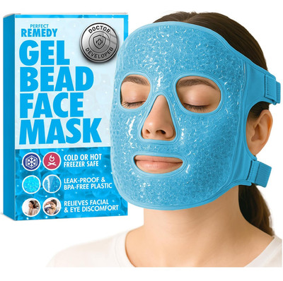 Perfect Remedy Face Ice Pack, Reusable Hot & Cold Ice Face Mask, Gel Compress fo