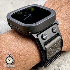 Apple Watch Ultra Stealth Recon Mod Kit Black Tactical Nylon Band TPU Case 49mm