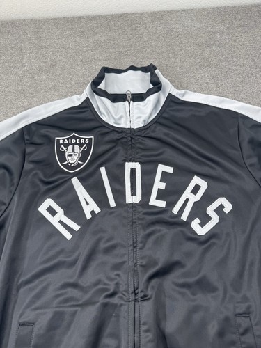 NFL Raiders Full Zip Long Sleeve Jacket Windbreaker Men’s Extra Large Black - Bild 2 von 8