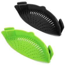 2 Pcs Clip on Strainer, Pot Strainer for Pasta Meat Vegetables Fruit, Silicon...
