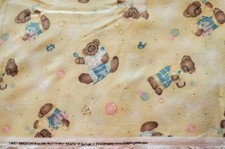 Daisy Kingdom Butterfly Bear Flannel Fabric 44"W BTY Vintage Kids Print Vgc