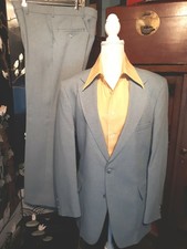 Vintage 70s Levi's Action Suit 2-Piece Powder Blue 40R Jacket 33 W x 31 L USA