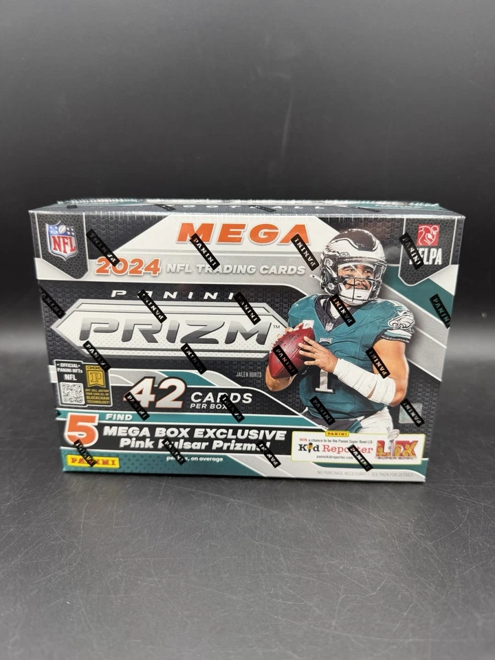 Panini 2024 NFL Football Prizm Mega Box Rectangle Pink Pulsar Trading Cards