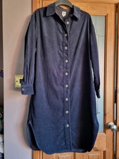 BN La Redoute Ladies Navy Fine Cord Oversized Button Trough Tunic Dress Size 8
