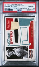 Ginger Rogers - 2011 Panini Americana Matinee Legends Materials  PSA 10 #456/499