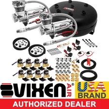 AIR SUSPENSION KIT/SYSTEM FOR TRUCK/CAR BAG/RIDE/LIFT, DUAL COMPRESSOR, 4G TANK