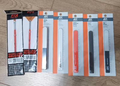 AK interactive Weathering Pinsel + Feilen / Stick für Modellbau / Tabletop - neu