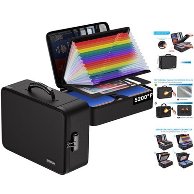 Stylish Fireproof File Organizer with 5200  Protection - Travel Ready & Secure