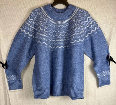 Joules Damen Charlotte Pullover UK 24 Blau Fair Isle Nordic Strickpullover