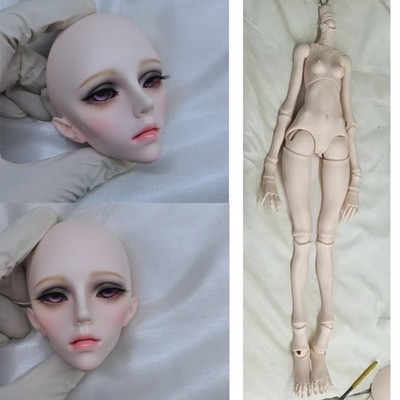 1/3 BJD Doll Resin Ball Jointed Body Free Eyes Face Make UP Women Girl DIY Gift