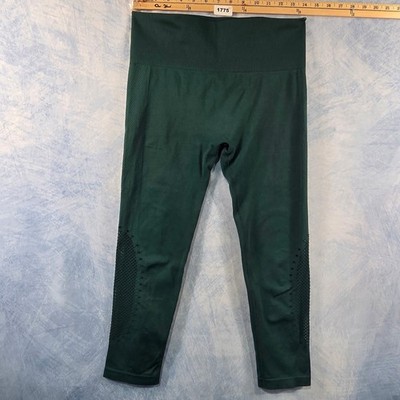 JoyLab Womens Seamless High Waisted Perforated Leggings Forest Green Large