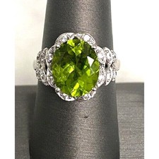 925 STERLING SILVER GREEN AQUAMARINE AND QUARTZ AND RING SIZE 8 SKY