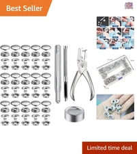Stainless Steel Snap Fastener Kit 200pcs 15mm Heavy Duty DIY Repair Marine Ca...