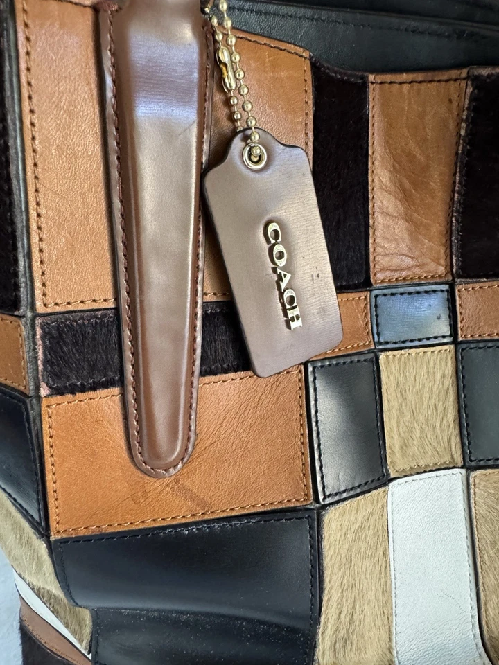 COACH LARGE SOFT BOROUGH BAG IN HAIRCALF PATCHWORK LEATHER  - Image 2 of 4