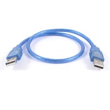 Blue Plastic Housing USB 2.0 Male to Male M/M Extension Cable Cord 50cm