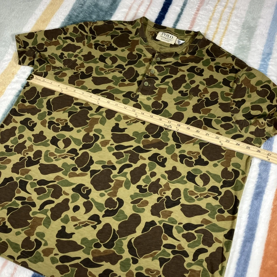 Camisa Polo Denim & Supply Ralph Lauren Para Hombres XXL Camuflaje Cuello Henley Camuflaje 872 Foto 4 de 4