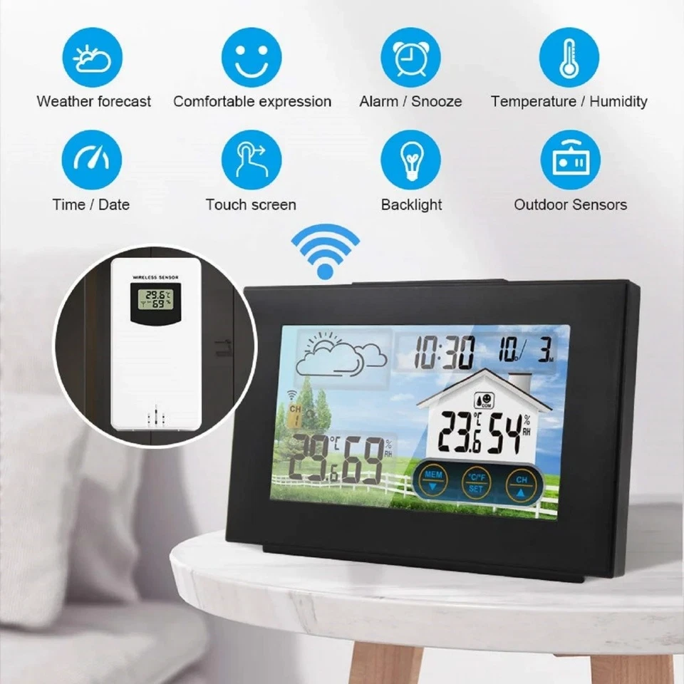 NEW Wireless Weather Station Digital Indoor/Outdoor Temperature Humidity Sensor - Image 4 of 4