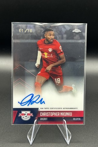 2022-23 Topps Chrome RB Leipzig Team Set Christopher NKUNKU ON CARD Auto /75