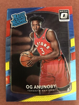 2017 Optic OG Anunobi Red And Yellow Rookie.  Very Well Centered Raptors Star.