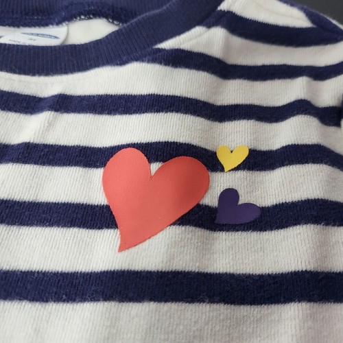 Camisa Informal Antigua Azul Marino para Niñas Pequeñas Rayas Corazón Manga Larga Talla 3T - Imagen 3 de 7