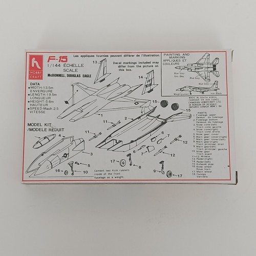 McDonnell Douglas F-15 Eagle 1/144 Plastic Small Model Kit Plane Jet Hobby Craft - Picture 3 of 8
