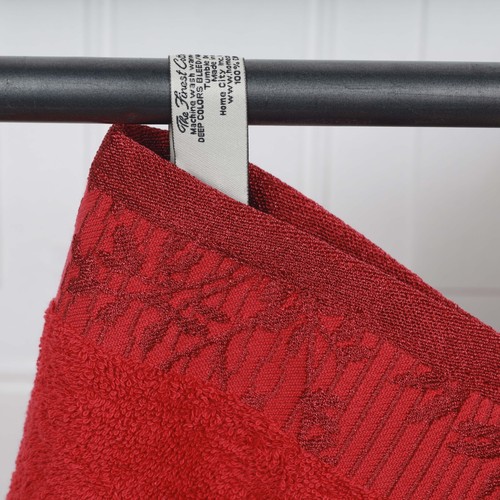 Wisteria Cotton Bath Towel Set with Floral Embroidered Jacquard Border Set of 2 - Picture 8 of 86