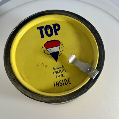 main top tobacco tin Vintage Top Cigarette Tobacco Empty Tin ~ 7 oz. Can R.J. Reynolds Tobacco  Co