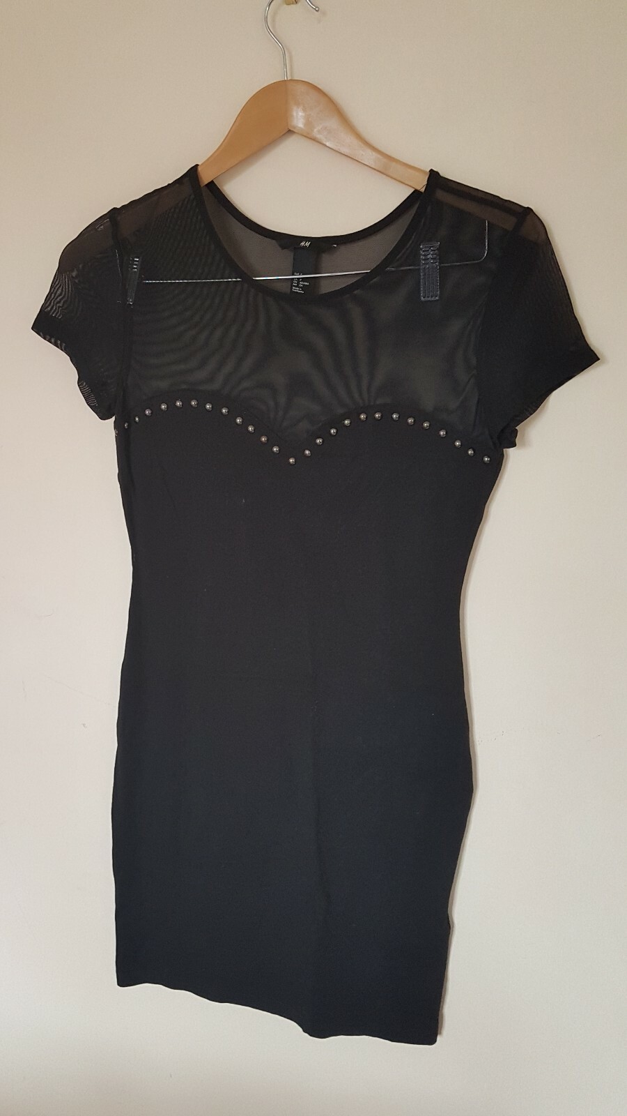 H&M Black Studded Detail Dress Size 10