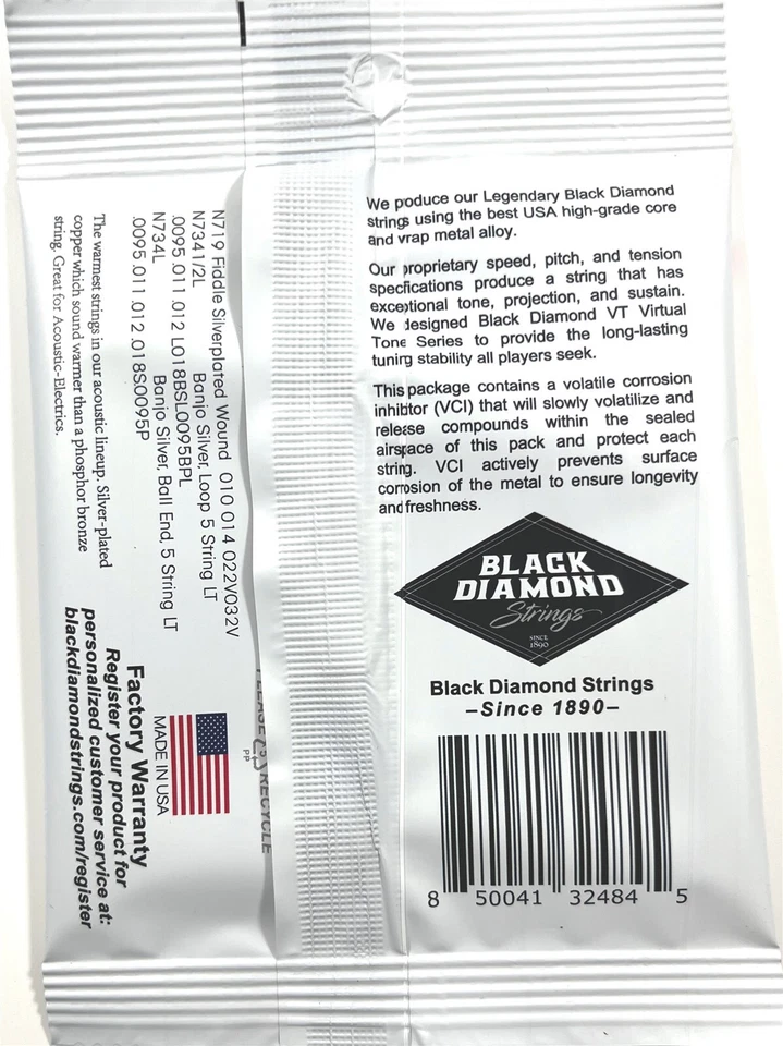 Black Diamond Fiddle Violin Strings 3 Sets N719 Silver Plated Wound - Image 3 of 4