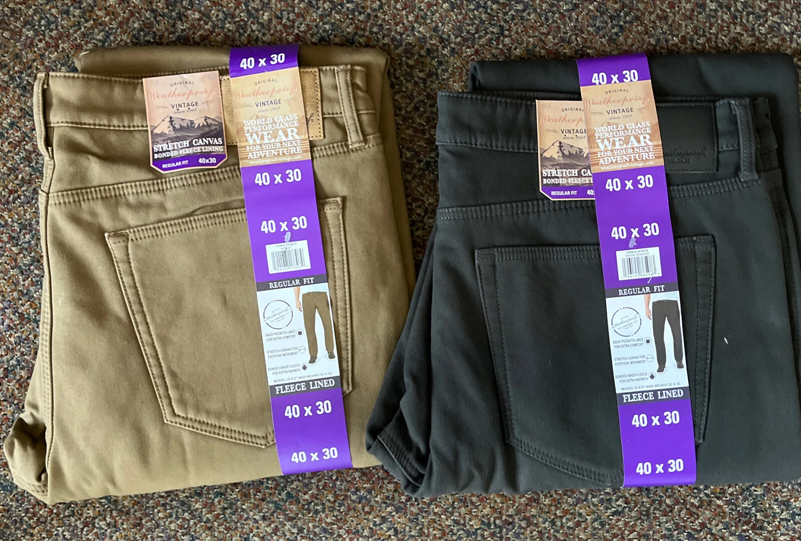 Weatherproof Vintage Fleece Lined Canvas M SHADOW & WHEAT,GREEN,BLUE 1078078