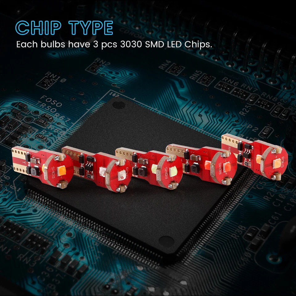 10Pcs Error Free T10 W5W 921 912 194 168 3030 3SMD Canbus LED Light Bulb 12V 24V - Image 4 of 4