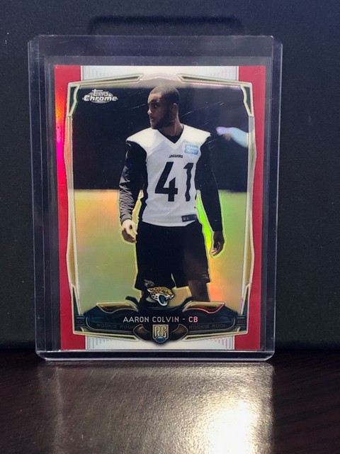 2014 Topps Chrome #201 Aaron Colvin RC Rookie Red Refractor /25 SP SSP