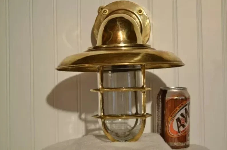Nautical Oceanic Ship Light Marine Solid Brass Swan Passage Bulkhead With Shade - Image 2 of 4