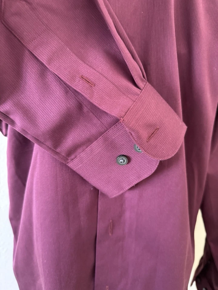 Мужская хлопковая рубашка Awearness Kennth Cole размер 16 1/2 x 32/33 без железа приталенная - Изображение 3 из 4