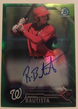 Rafael Bautista AUTO #28/99 GREEN Chrome Refractor 2016 Bowman Baseball