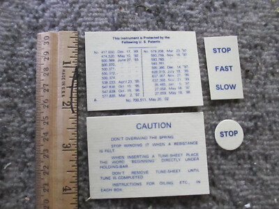 Regina Music Box Set 4 Replacement Cards Home Table Models Repro