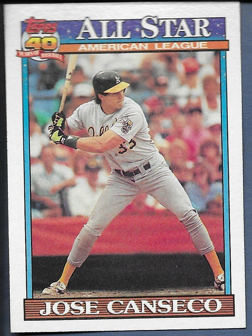 1991 Topps #390 Jose Canseco NM-MT Athletics AS | eBay