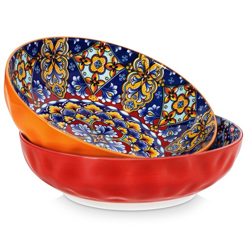 vancasso 2-piece Salad Bowls Kitchen Stoneware Serving Bowls Set Bohe 2340ml - 第 1/13 張圖片
