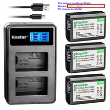 Kastar Battery LCD Dual Charger for Sony NP-FW50 & Sony NEX-6 NEX-F3 Camera