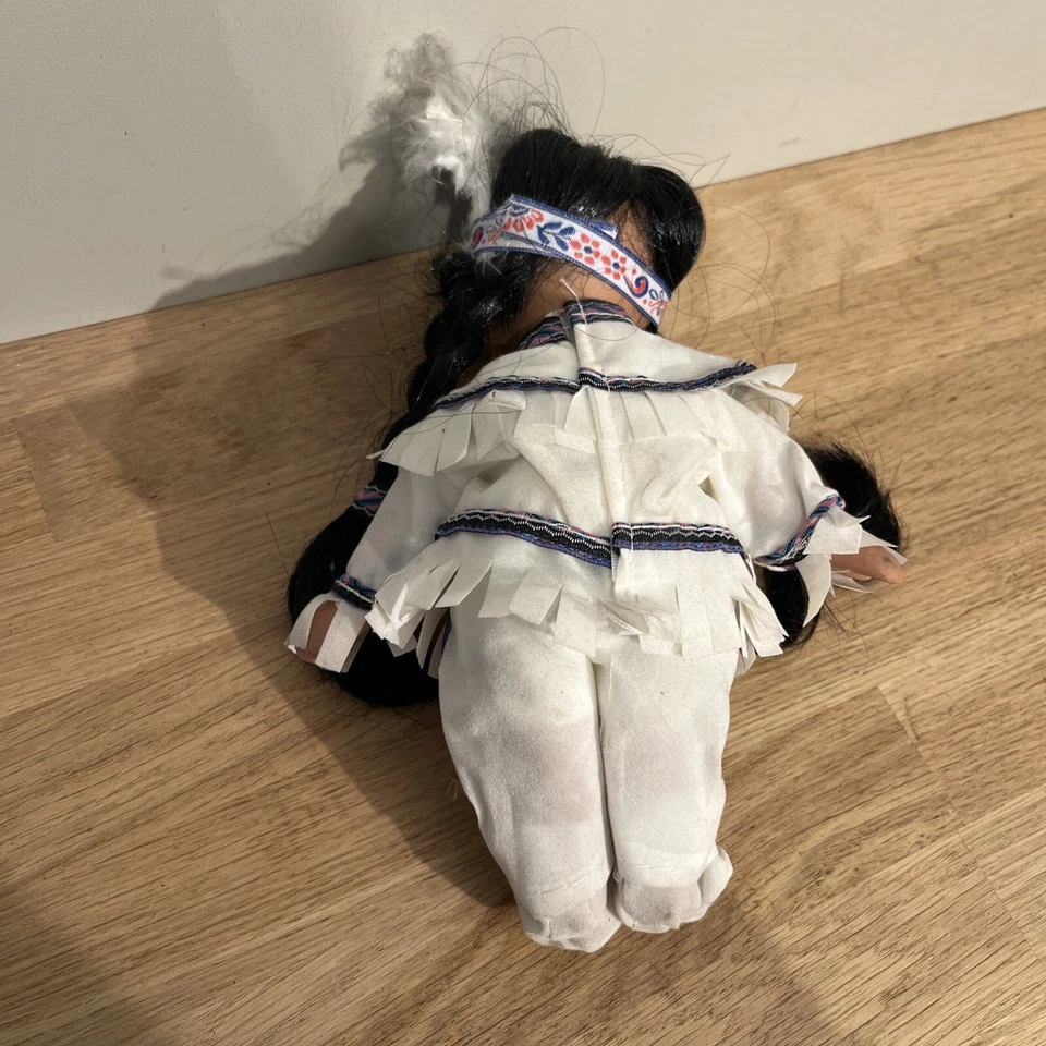 Poupée Indienne Tête Bras Jambes En Porcelaine Yeux En Verre Collection Vintage - Photo 4/4