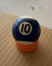 BILLIARD BALL 1 1/2" DIAMETER VINTAGE SHINEY 10 POOL BALL STRIPED REPLACEMENT