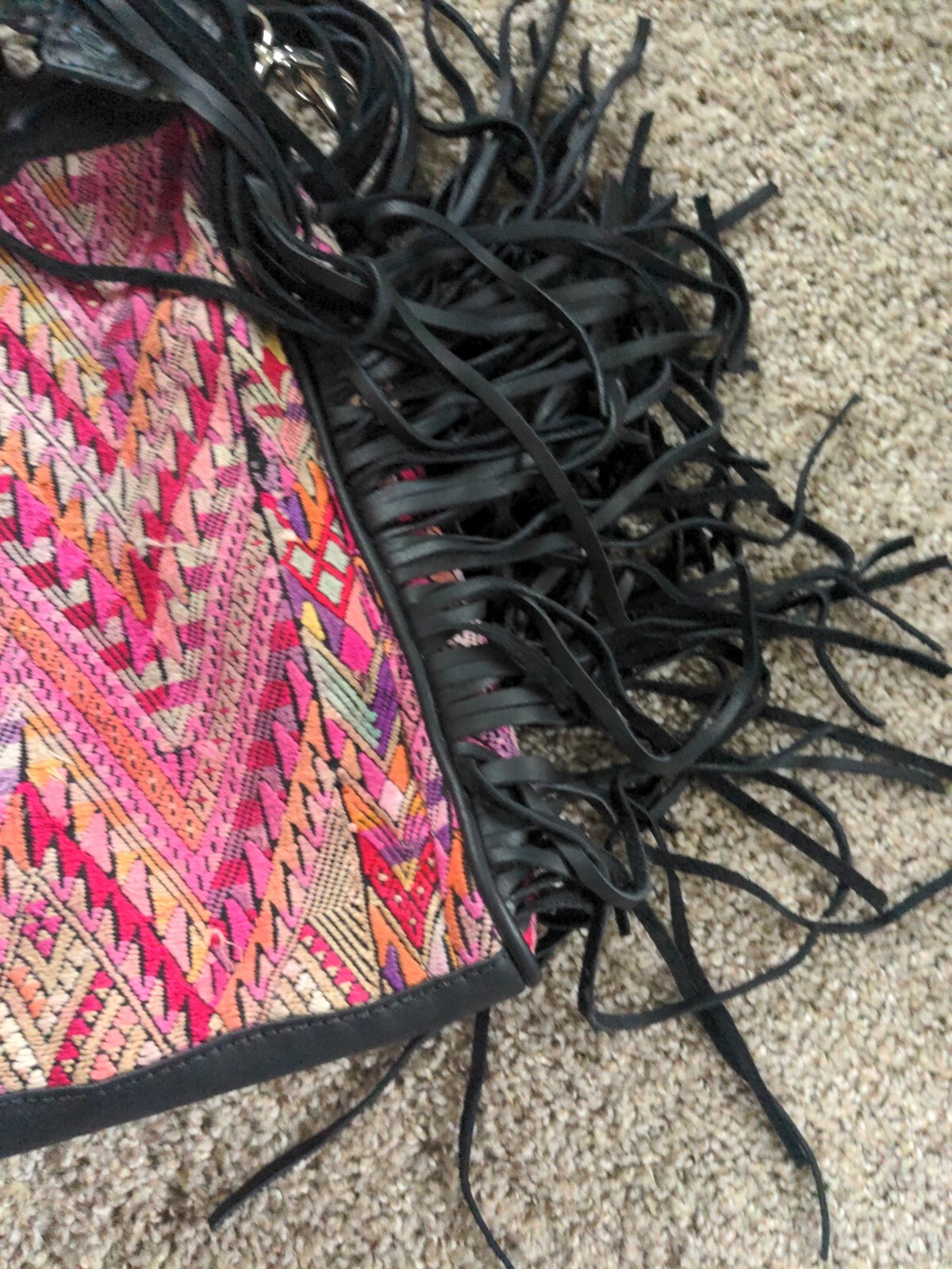 Leather Hand Embroidered Geometric Pattern Grandm… - image 4