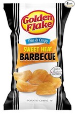Golden Flake Sweet Heat BBQ Thin and Crispy Potato Chips 4.625 Ounce 4 Pack